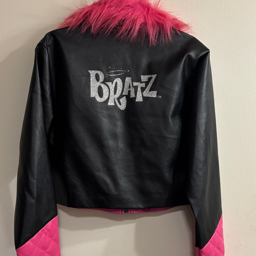 Spirit Black and Pink Flame Leather Jacket - Picture 2 of 5